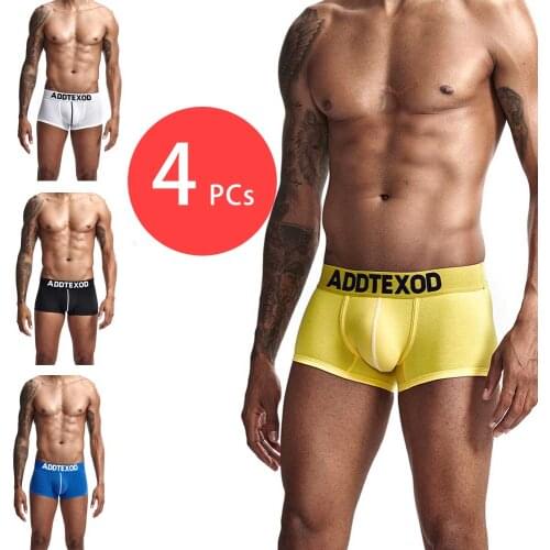 Men Underwear Sexy Men Cute U Convex Pouch Boxers Male Panties Underpants Mens Homewear 4 Colors Cotton Tanga Boxer