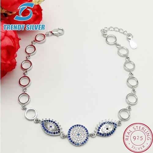 925 sterling silver with cz zirconia braceles bracelet for woman gifts for women femme jewelry jewellery luxury fashion evil eye