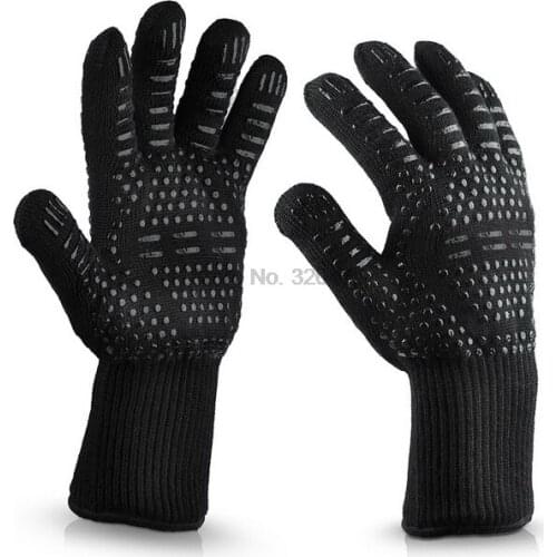 By dhl 50pcs Oven Mitts Gloves BBQ Grilling Cooking Gloves - 932F Extreme Heat Resistant Gloves Long For Extra Protection