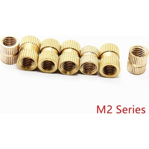M2 Series A-type double pass copper column injection molding knurled copper nut embedded parts copper flower mother M2M2.5M3M4M