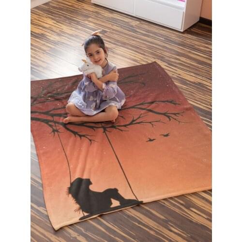 Swing And Girl Fleece Blanket,Soft Blanket For Beds,Bed Cover,Shawl Blanket,Cover For Accessory,Home Decor