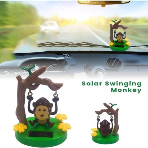 HOT SALE 1Pcs Solar Powered Dancing Cute Animal Swinging Animated Monkey Toy Car Styling Accessories Car Decor Kids Toys Gift
