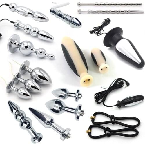 Hot Sale Electric Shock Therapy Pussy Nipple Anal Stimulation Massage Electro Sex Toys