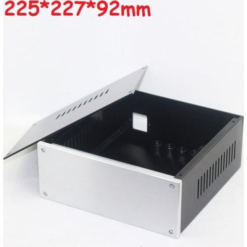 Size: D227 W225 H92 DAC Amplifier Case Aluminum Chassis Power Supply DIY Case WA57 all aluminum non-porous power amplifier chass