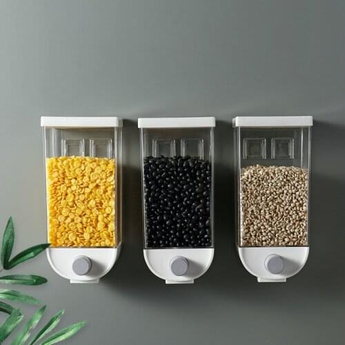 Grain Storage Tank Kitchen Storage Box Large Capacity Plastic Transparent Japanese Household Sealing Hanging Wall-Mounted