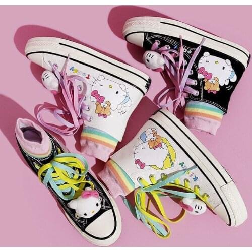 Summer Couple Student Sneakers Womens Trend Graffiti Hand Painted Cute Casual Shoes Anime Lolita High Top Flats Canvas Shoes