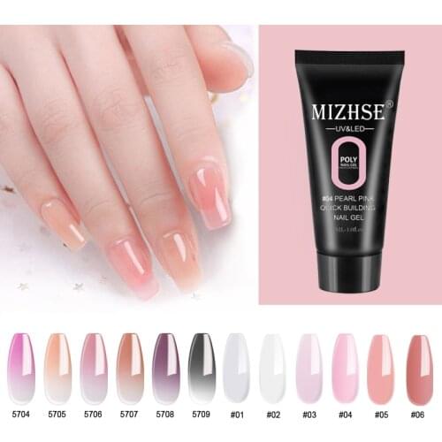 MIZHSE Nail Art Poly Nail Gel All For Manicure Nail Builder Varnish Hybrid UV Poly Nail Gel Soak Off Acrylic Slip Remover