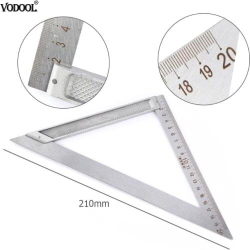Multi-function 90 Degree Right Angle Stainless Steel Triangle Ruler Portable Durable Handy Woodworking Measurement Drawing Tools