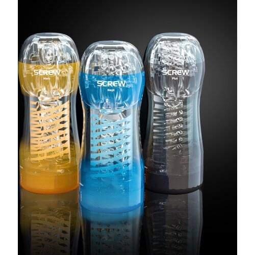 Male Masturbator Cup Sex Toys for Men Spiral Transparent Vacuum Sex Cup Real Pussy Aircraft Vagina Adult Products