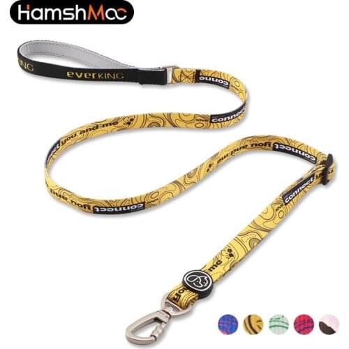 HamshMoc Nylon Adjustable Dog Walking Leash Pattern With Comfortable Padded Handle Lead Belt Dog Leashes For Small Large Dogs