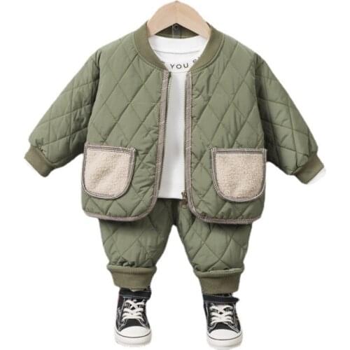 New Winter Fashion Jacket Baby Girl Clothes Children Boys Thicken Warm Coat Pants 2Pcs/set Toddler Sport Costume Kids Tracksuits