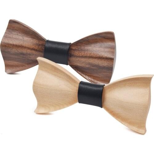 Novelty Mens Shirt Wooden Bowtie Man Handmade Neckwear Butterfly Wedding Party Gentleman Bowtie Accessories