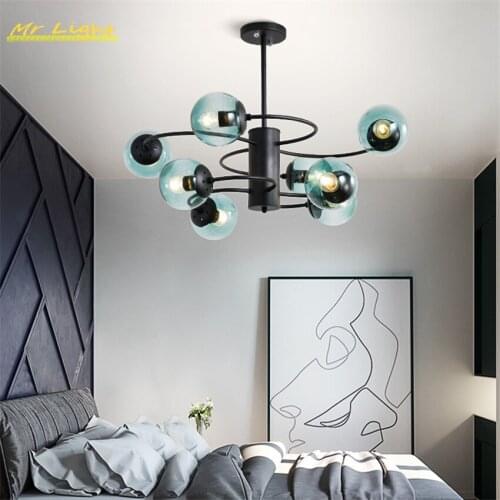 Post-Modern Loft Led Glass Pendant Lights Lighting Hotel Living Room Restaurant Hanging Lamps Bedroom Pendant Lamp Light Fixture