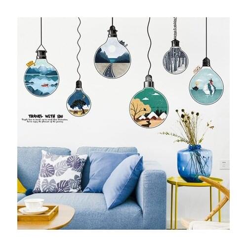 Travel with you Creative Wall Sticker Modern Home Decor Poster for Living Room Bedroom Wall Decals Mural Wallstickers