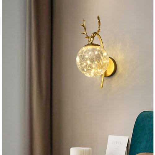 Nordic luxury wall lamp modern minimalist living room wall lamp designer model room creative bedroom bedside wall mounted lamp