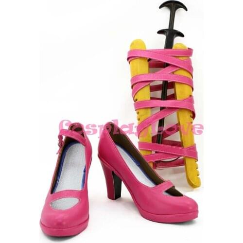 Custom Made American Game LOL the Exile Riven Pink High Heel Cosplay Boots For Christmas Halloween Festival CosplayLove