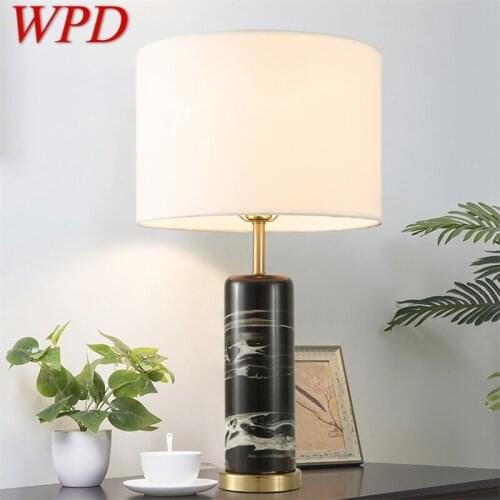 WPD Modern Table Lamps Decorative Luxury Design Marble Black Desk Light Home LED E27 For Foyer Living Room Bedroom Office