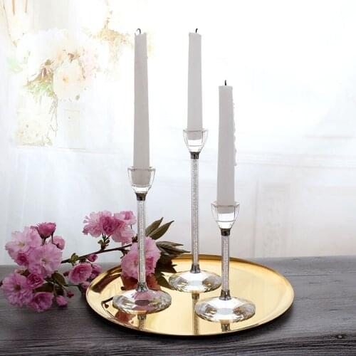 Modern Glass Candle Holder Wedding Nordic Candle Holders Small Size Table Centerpieces Bougeoir En Verre Home Decor DL60ZT