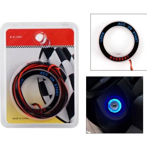 TAIHONGYU Car Ignition Key Switch Key Hole Blue LED Light Ring Cricle Fit for Ford Everest
