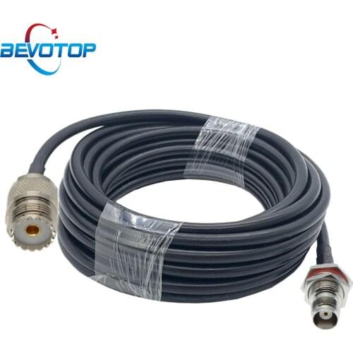 TNC Female Waterproof Bulkhead to SO239 UHF Female Jack RG58 Pigtail Extension Cord Jumper for CB Radio Ham Radio FM Transmitter