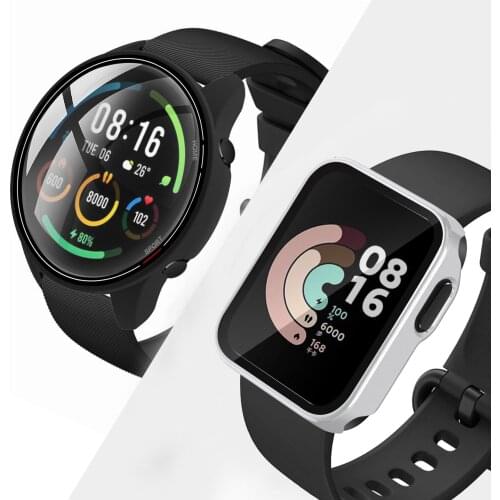Hard Full Edge Glass Screen Protector Case Shell Frame For Xiaomi Mi Watch Lite/Redmi Color Sport Watch Protective Bumper Cover