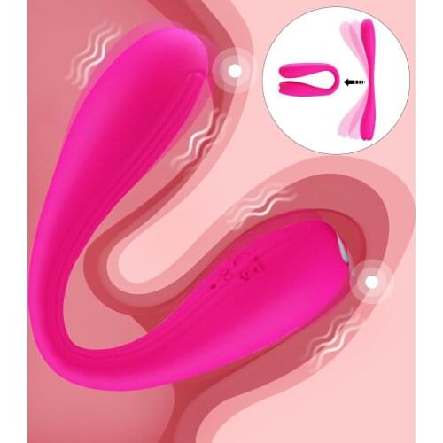 Vibrator For Women Dual Motor Clitoris Stimulator USB Rechargeable Bendable U Type Vibrator Adult Sex Toys for Women Sex Shop