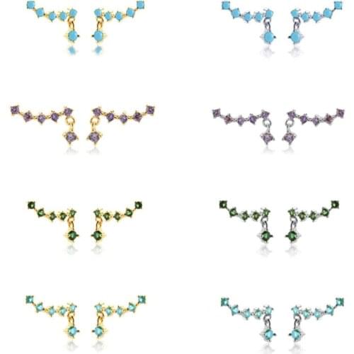 LOOXI Stylish And Sophisticated Pave Zircon Swan Mini Aircraft Airplane Small Stud Earring for Fashion Women Jewelry Accessories