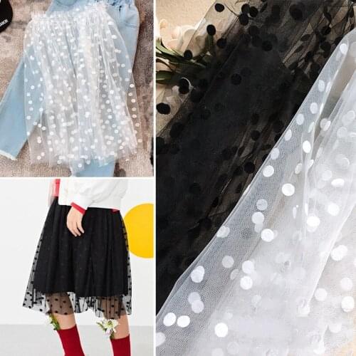 GLace 3Y/lot off white transparent dot mesh sewing fabric for women dress wedding veil cloth decoration TX1419