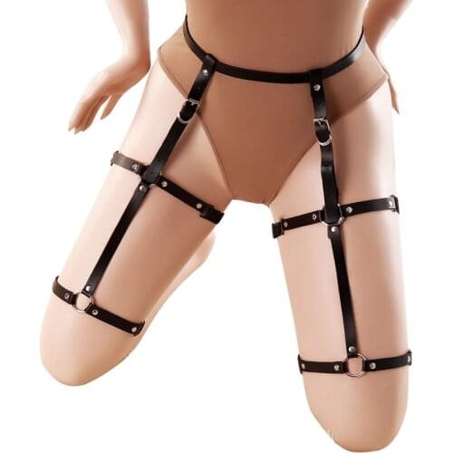 Women Leather Sword Belt Waist Garter Handmade Body Bondage Sexy Leg Suspenders Restraints Harness Erotic Stockings Lingerie