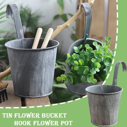 3 Pcs Hanging Flower Pots Home Garden Decoration Planters Outdoor Indoor Flower Bucket Plant Holder Basket For Wall Decor