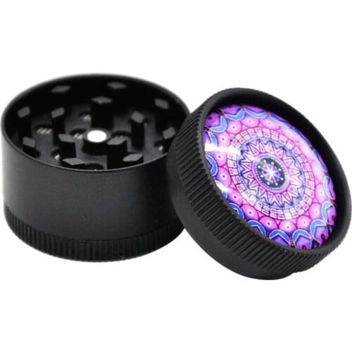 3D Zinc Alloy Smoke Grinder for Smoking Weed,3-Layers 50mm Metal Smoke Dry Herb Tobacco Crusher Smoking Accessories Random Color