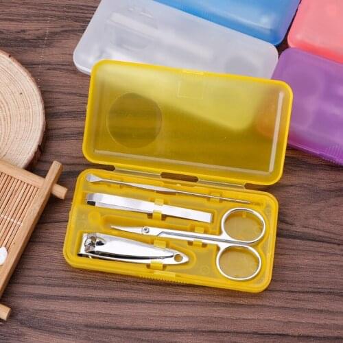 4pcs Professional Pedicure Manicure Set Case Nail Care Cuticle Clipper Tool Kit