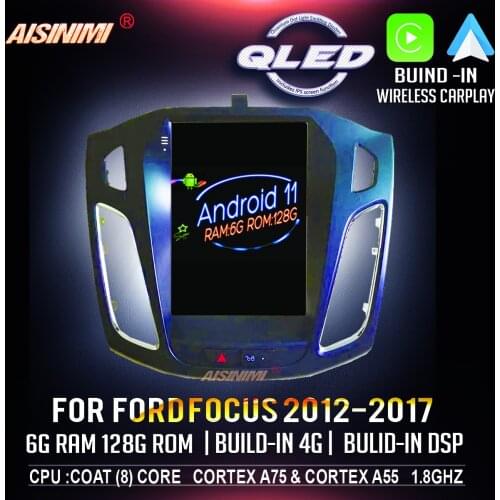 AISINIMI Android 10 Car Dvd Navi Player For FORD FOCUS 2012-2017 Car audio for Tesla Style gps Multimedia Stereo Monitor