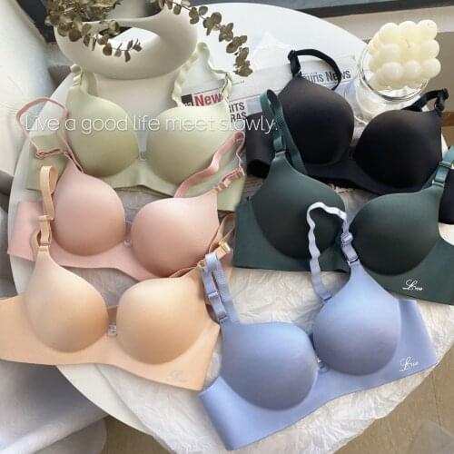 Spring Summer Smooth Comfy Breathable Seamless Slip-resistant Bras Women Dress Low Chest Lingerie Wire Free Push Up Brassiere