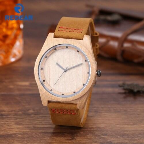 Waterproof Wood Watch mens Watch Bamboo Maple Top Luxury Real Leather Wooden Watches For Male Watches