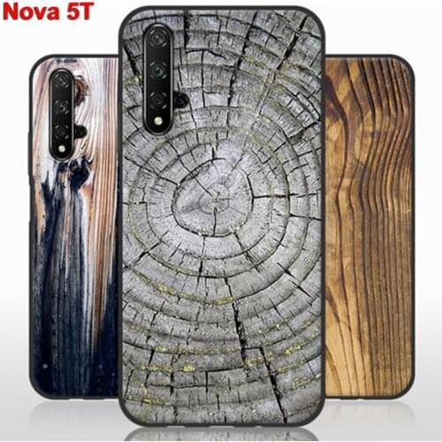 For Huawei Nova 5T Case Nova5T Back Cover HD wood grain pattern Silicon Soft TPU Phone Cases For Huawei Nova 5T 5 T shell Fundas
