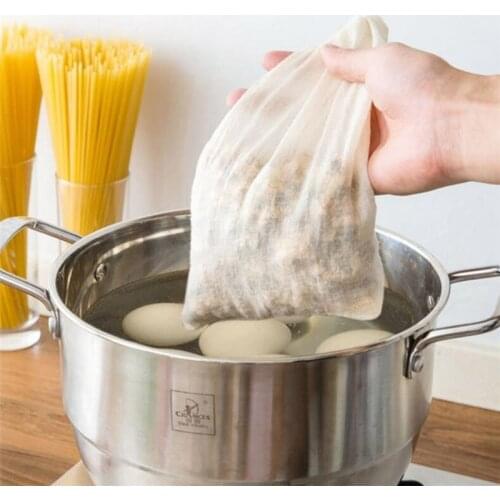 Cotton Cloth Bag Locking Spice Strainer Mesh Filter Chinese Medicine Herbal Ball Kitchen Cooking Tools Colander Soup Tea Bag 1Pc