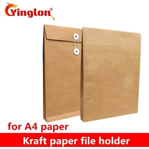 A4 brown kraft paper file holder envelope bags document storage organizer envelopes with string school office project folder bag