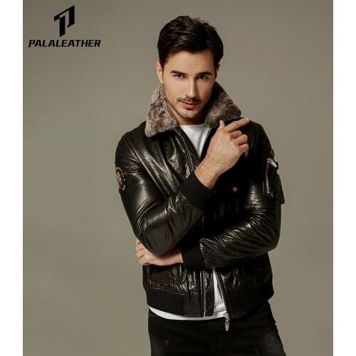 Detachable Lamb Fur Goatskin Cafe Racer Jacket