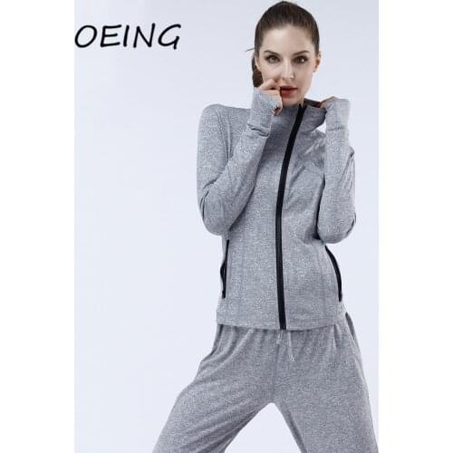 Exercise Jacket Sport Quick Dry Women Yoga Jogging Clothes Zip Up Tight Track Coat 2021