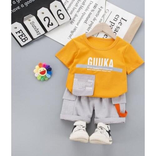 Summer New Baby Boys Clothes Letter Print Clothing for Boys T-Shirt+Shorts Childrens Clothing 2 Pcs Casual Clothing Sets 1-4 Y