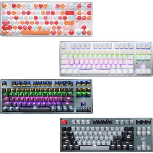 87 Key Mechanical Keyboard 2.4G Wireless and Bluetooth Three Mode Rechargeable Gaming Keyboard for MAC Tablet