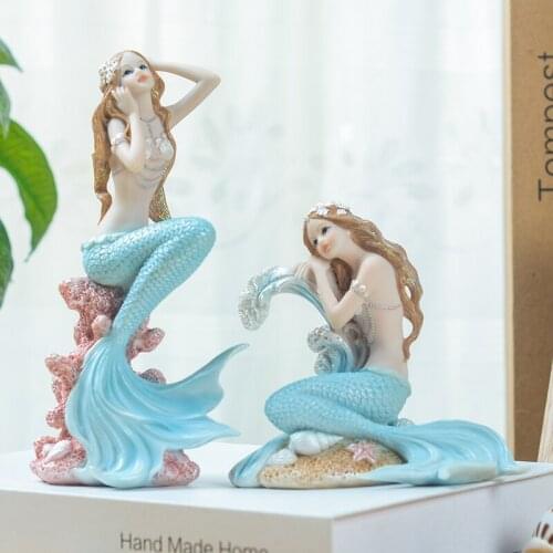 MERMAID AQUARIUM MERMAID PRINCESS NORDIC HOME DECORATION ACCESSORIES FAIRY GARDEN MINIATURES MINIATURE FIGURINES BLUE SEA FAIRY