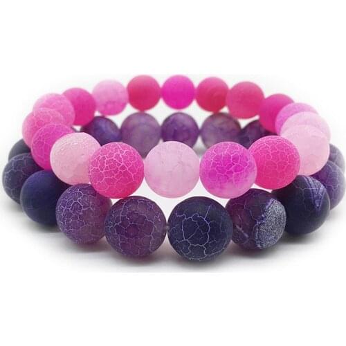 Cool Dazzling popular Frosted Agata Onyx Natural stone bead Bracelets For Men&Women Bracelet classic Jewelry 4mm 6mm 8mm 10mm