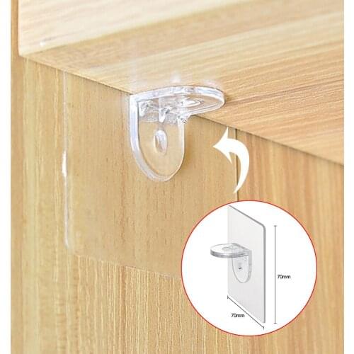 6pcs Shelf Support Hooks Wardrobe Board Holder 5kg Kitchen Bathroom Closet Sticker Wall Self-adhesive Storage Organizer Holders