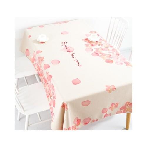 Spring Japan style sakura pastoral flower table cloth tablecloth cover towel thick antependium party home decoration desk round
