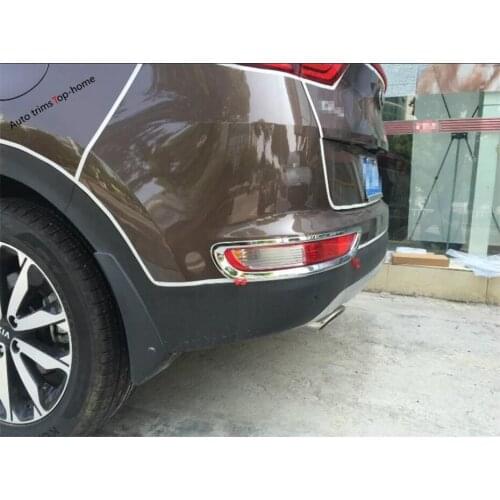 Yimaautotrims Rear Fog Lights Foglight Lamp Cover Trim 2 Pcs / Set Fit For KIA Sportage 2016 2017 2018 ABS Chromium Styling