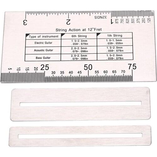 1Set Guitar Measuring Tools Guitar String Height Gauge + Fret Polishing Protector Guard Guitarra Part Accessories