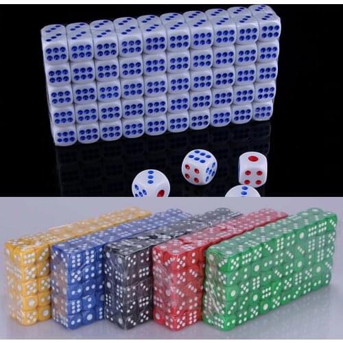 10pcs 14mm Opaque Colorful Poker Chips dice Six Sided Spot Fun Board game Dice Games Party Dice Gambling Game Dices