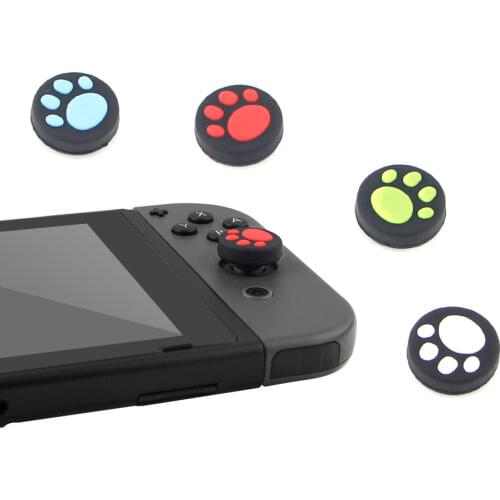 10Pcs/lot Cute Cat Claw Design Anti-slip Silicone Thumb Stick Grip Caps For Nintend Switch Analog Joystick Cover NS Joy-Con